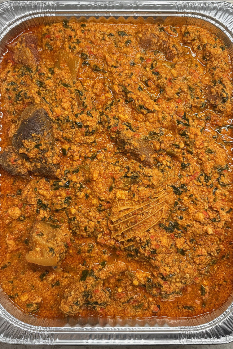 Egusi Soup with Assorted Meat