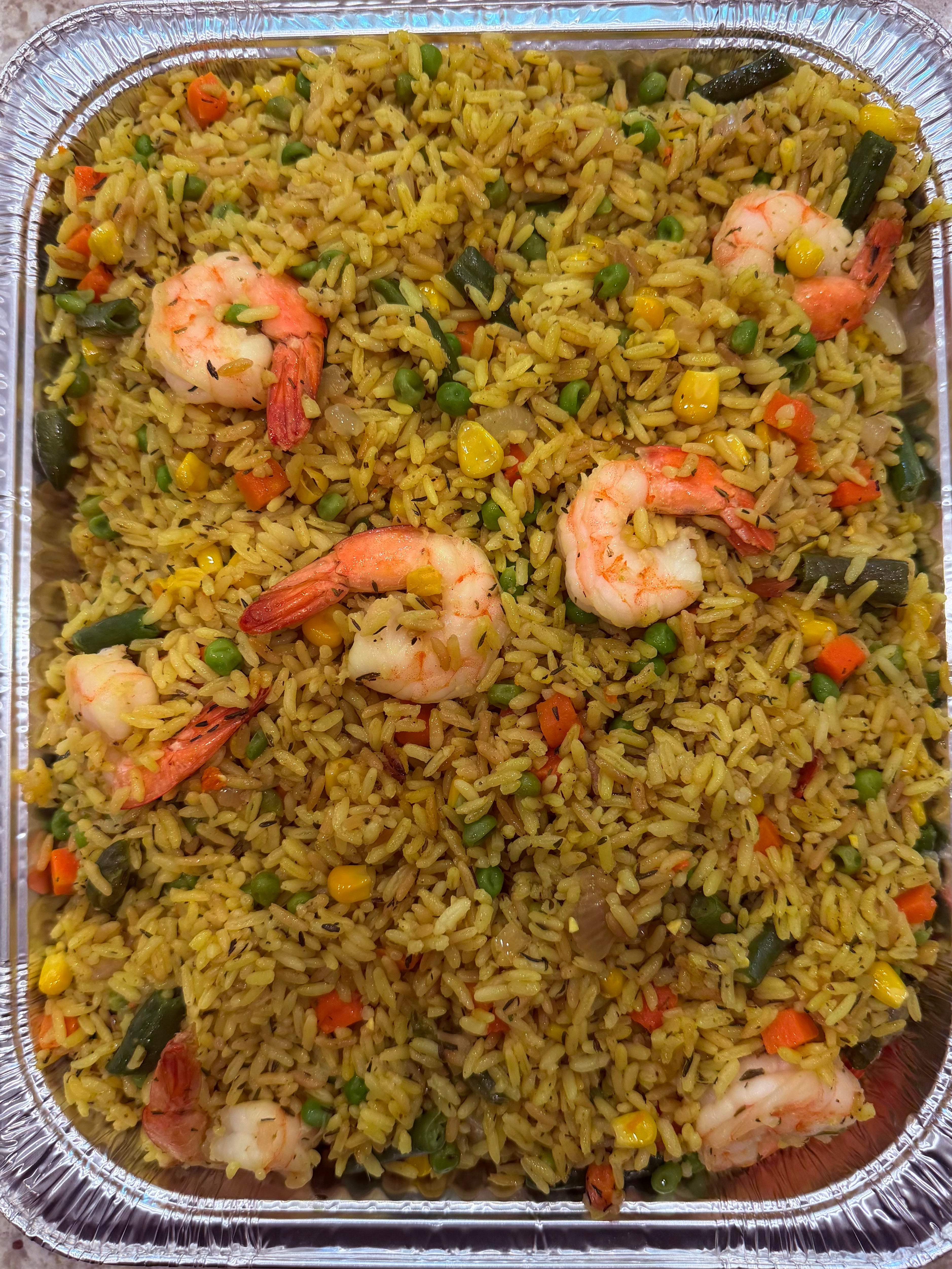 Nigerian Fried Rice with Shrimp